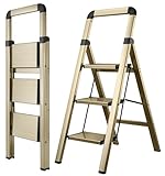 4.【MULTI-UTILISATION ET POLYVALENT】 - L'escabeau pliant peut être utilisé de multiples façons. Il agit comme une chaise ou un marchepied pour les petits animaux de compagnie. Il offre une hauteur supplémentaire pour nettoyer, peindre ou simplement pour atteindre.