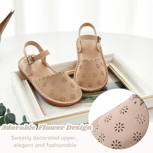 Image of Flaryzone Girls Sandals Closed Toe Summer Flats Dress Sandals Shoes Toddler /Little Kid