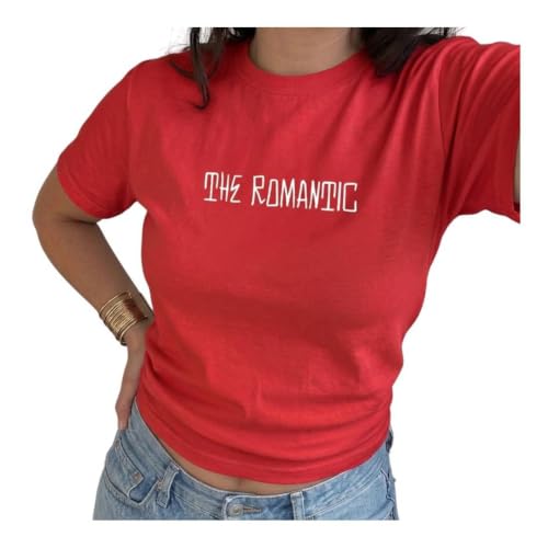Image of Ladies Concert Baby Tee Red The Romantic Wordmark Fitted Womens - Medium