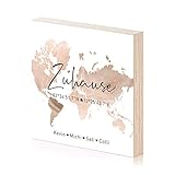 Zuhause Koordinaten Holzbild Einweihungsgeschenk zum hinstellen aufhängen als Geschenk-Idee zum Hausbau Einzug Einweihung Richtfest Wohnung Umzug Wand-Bild