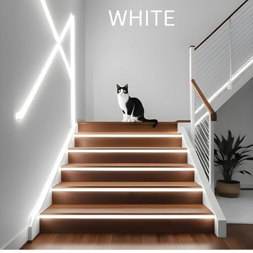 Image of KAVORA 16.4 Feet LED Neon Strip Lights, with 12V Adapter, Waterproof IP65, Silicone Flexible Rope Light for Home Decor | Led Strip Lights | Neon Lights | DIY | (White)