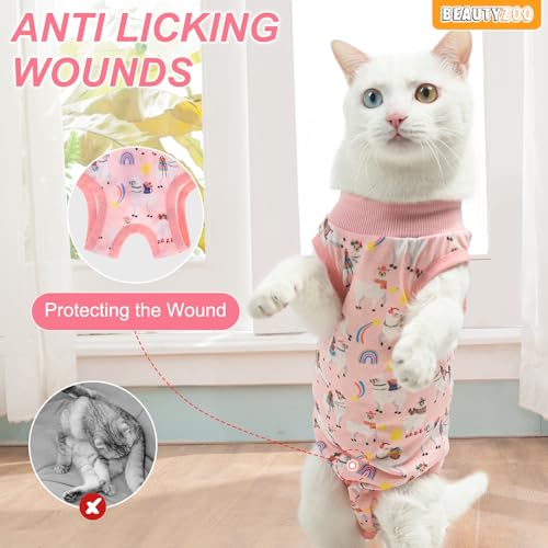 Image of BEAUTYZOO Cat Surgery Recovery Suit, Female Spay, Male Neuter, 2 Pack