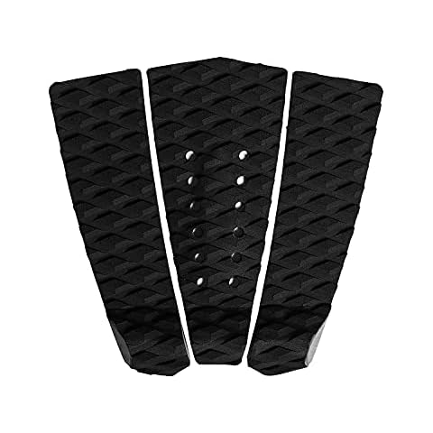 Abahub 3 Piece EVA Surfboard Deck Traction Pads with Kicker for Stomp Skimboards, Surf Boards, Funboard, Fish Board, Black Cover