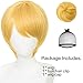 Short Blonde Wig with Bangs & Bun Women's Blonde Costume Wigs Synthetic Hair for Halloween Party Daily