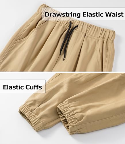 Image of TLAENSON Boys Cargo Joggers Pants Elastic Waist Casual Jogging Trousers Bottom for Kids 6-16 Years
