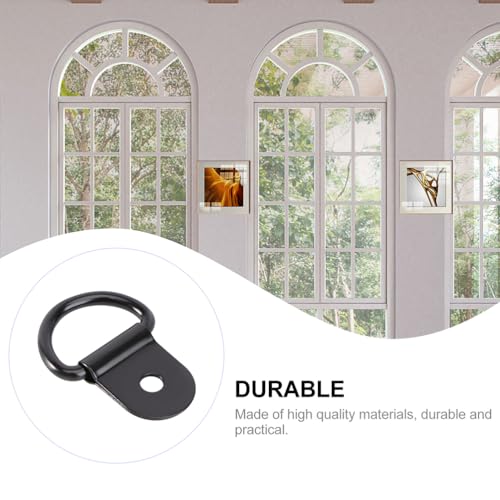 Image of 60pcs Black d Ring Hooks D-Ring Parts for Picture Hanging Rustless Fittings