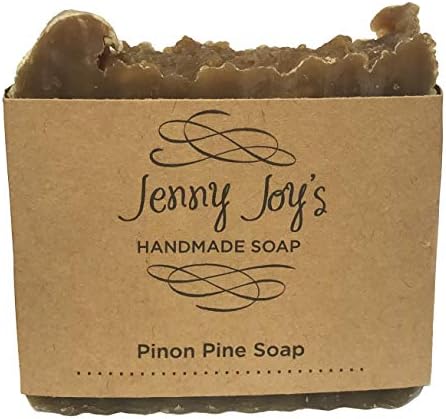 Jenny Joy's Pine Tar Soap for Men & Women, Organic Soap Bar, with Natural Woodsy Scent, Good for Moisturizes & Heal Dry Skin, Handmade 5-6 oz with Pine Resin.