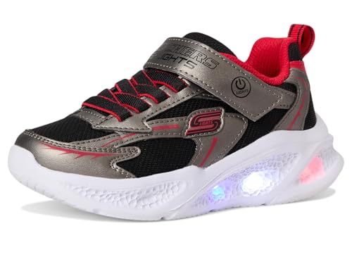Skechers Meteor-Lights Chaussures, Rouge Gun, 27 EU