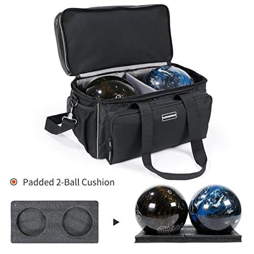 Mangrove Bowling Ball Bag 2 Ball Bowling Bag - 2022 Two Ball Bowling Bags with Double Ball Holder - Fits Bowling Shoes Up to Mens Size 16 and Accessories - Thumbnail 4
