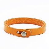 Generic Damen Lederarmband,Vintage Leder Geflochten Armreifen Charme Handgefertigte Verstellbarer Schaft Armband Unisex Orange Armbänder Persönlichkeit Männer Jungen Frauen