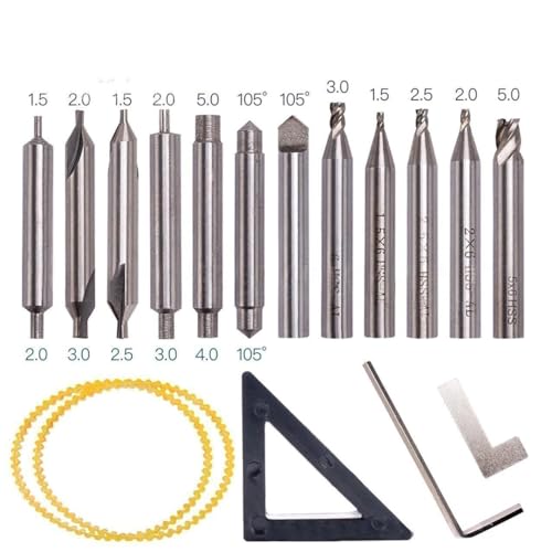 Image of Partslety Milling Drill Bit Set, High Hardness Sleeve Vertical Spare Parts Tool, Milling Drill Bit Set Tools Vertical Spare Parts 17 Piece Set