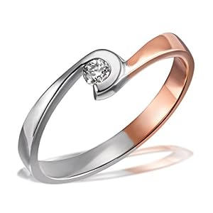 Goldmaid Goldmaid Damen-Ring 585 Rotgold und 925 Sterlingsilber 1 Brillant Goldmaid Goldmaid Damen-Ring 585 Rotgold und 925 Sterlingsilber 1 Brillant