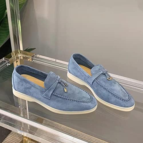 Zomer Wandeling Schoenen Vrouwen Loafers Suède Causale Mocassin Lock Beanie Schoenen Comfortabele Zachte Zool Platte Schoenen Plus Size Tw