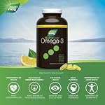 Nature's Way NutraSea Omega 3 Softgels supplément avec huile de poisson – Zesty Lemon Saveur – Coeur & Soutien au cerveau pour les enfants Âges 6+ et des adultes – EPA & DHA, 240 Softgels, taille de la valeur