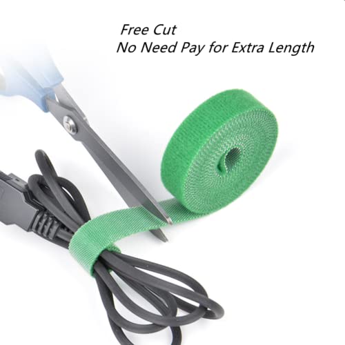 Plant Ties Hook and Loop Garden Tapes 1/2\'\' Wide Fabric Fastening Tape Double Sided Plant Tie Strap Reusable Adjustable Cable Ties Garden Vines Ties, Soft Plant Tie (1/2 Inch x 16.4 ft, Green) - Thumbnail 7