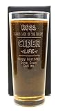 Personalised Engraved Pint Glass & Cider Gift Set - Bright Cider Life Design (Kopparberg Strawberry & Lime Cider, Silk Lined Gift Box) - Image 2