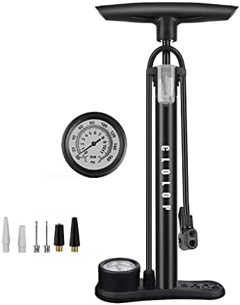 CLOLOP Bike Floor Pump with Gauge,Bike Pump High Pressure 160 PSI,Bicycle Pump with Air Ball Pump Inflator Fits Schrader and Presta Valve