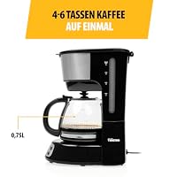Tristar Kaffeemaschine, für 4-6 Tassen, Warmhaltefunktion, automatische Abschaltung, tropffreies System, herausnehmbarer Wasserfilter, BPA-frei, spülmaschinenfeste Teile, CM-1284 – Ansicht 4