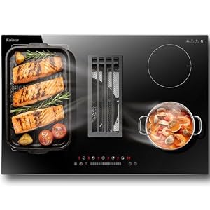 Karinear Induktionskochfeld mit Dunstabzug 77 cm, 6400W, 4 Zonen, Autark