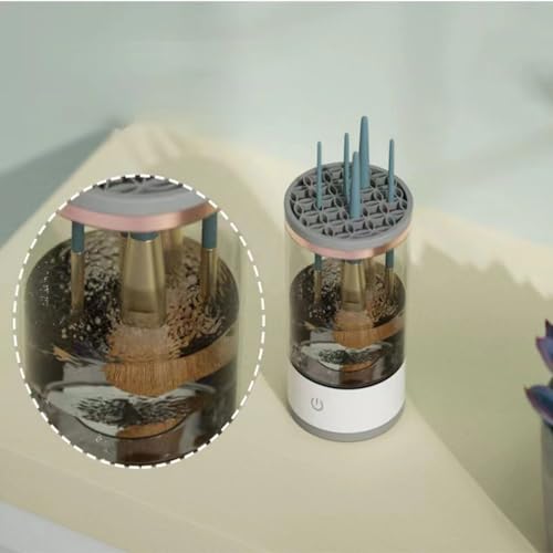 Gaderth Limpador de pincel de maquiagem elétrico, 5V 8 W, ferramentas automáticas de limpeza de pinc