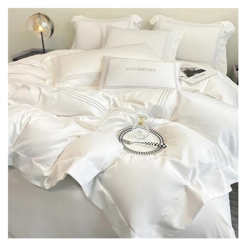 Ensemble de literie 100% coton de luxe brodé trois lignes pour lit double chic - 4