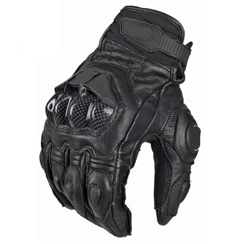 LPHFDCS Gants Moto Homologué Gants de Moto en Cuir véritable for Hommes, Noirs, de Course, Blancs, for équipe d'équitation sur Route, été et Hiver Gants...