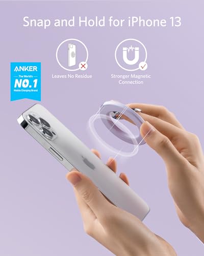 Image of Anker Magnetic Phone Grip (MagGo), 610 Ring Holder, Adjustable Kickstand, Only for iPhone 16 /16 Plus /16 Pro /16 Pro Max /15 /14 /13 /12 Series