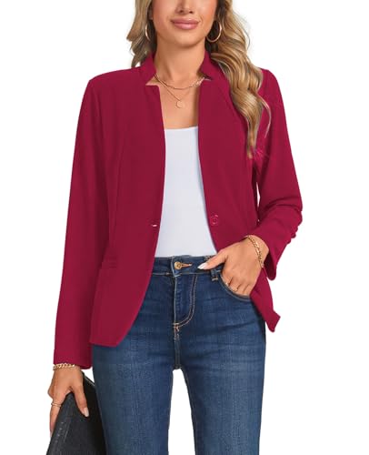 Blazers for Women Casual Long Sleeve Button Front Work Office Blazers Jacket with Pockets 2025, S-2XL2