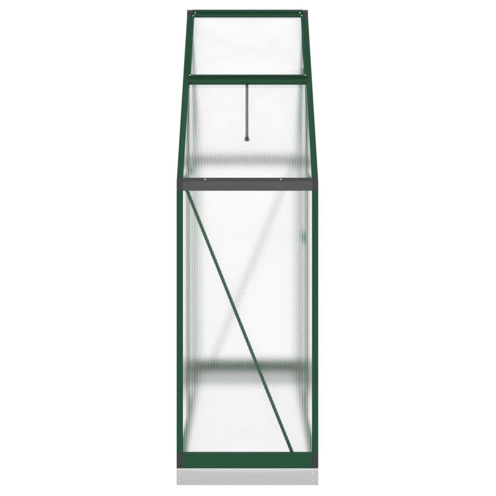 Rasen & Garten Gewächshaus mit Fundamentrahmen grün 169x58x202cm Aluminium Gartenarbeit
