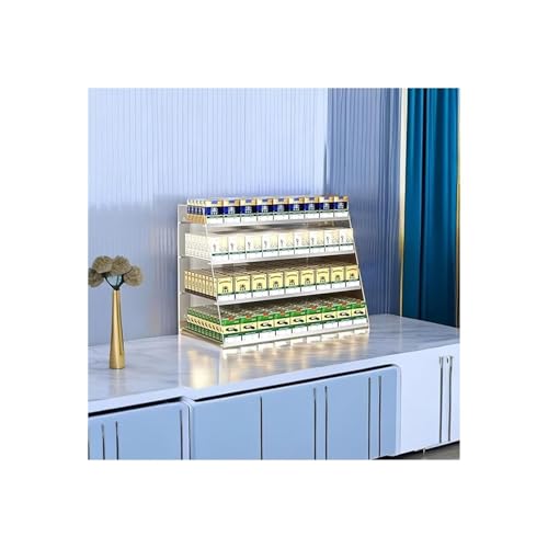 Présentoir mural pour cigarettes - Meuble de rangement à plusieurs niveaux pour commerces de proximité, boutiques de cigares et confiseries (3 niveaux, 8 colonnes) - Solution de séparation e