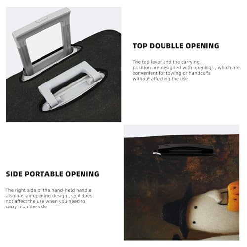 Two Cute White Ghosts In The Woods Elastic Travel Luggage Covers Dustproof Scratch-Resistant Suitcase Protector Fit 22-24 Inch3