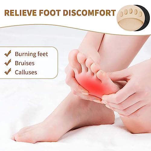 Image of 4 Pairs Honeycomb Fabric Forefoot Pads Women High Heels Invisible Socks High Heel Comfort Pads for Relieving Foot (2Gray 2Beige)
