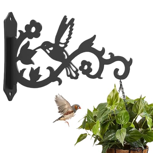 Colgador de pared para plantas, soporte de pared estable con diseño de pájaro, ganchos decorativos rústicos para decoración de interiores, pared/techo, sala de estar, baño, dormitorio, jardín
