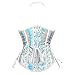Aecibzo Women's Fashion PU Leather Steampunk Underbust Corset Bustier Top (X-Large, Silver)