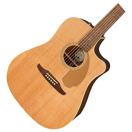 Fender Redondo Player Acoustic Guitar, with 2-Year Warranty, Natural, Walnut Fingerboard