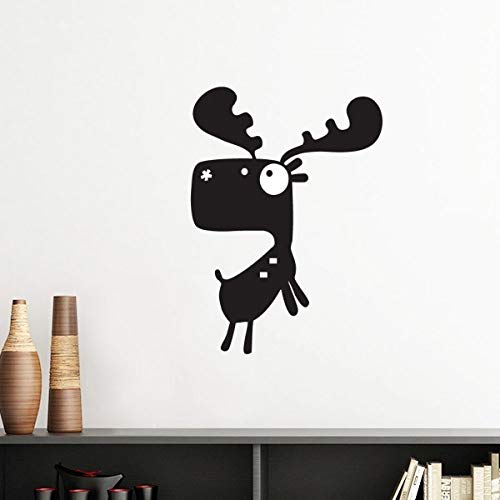 Sticker mural cerf silhouette bleu marin 30cm animal amovible - 2