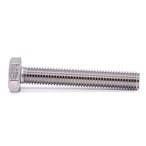 Image of M5-0.8 x 45mm Stainless Steel Hex Bolts, 304 Stainless Steel 18-8, Hex Drive, Full Thread, Coarse Thread UNC, Plain Finish, 30 PCS