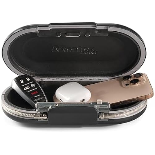 Master Lock Small Travel Safe with Cable, Gray Combination Lock Box, 5900D