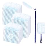 50 repuestos de plumero Swi-ffer Duster, plumero electrostático de un lado con 2 asas, recambios de plumero resistentes para limpiar muebles, persianas, vidrio, ventiladores de techo, coche, pared