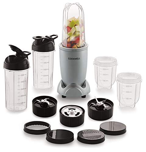 Cookwell Bullet Mixer Grinder, 500W (5 Jar 3 Blades, Silver) Cookwell Bullet Mixer Grinder, 500W (5 Jar 3 Blades, Silver)