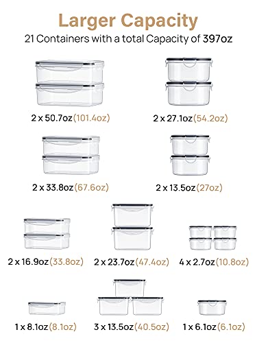 Kootek Food Storage Containers 21 Pack With Lids, Kitchen Airtight Meal Prep Container Reusable Pantry Organization And Storage Plastic Lunch Box Leak Proof Microwavable Dishwasher Safe #TOP1