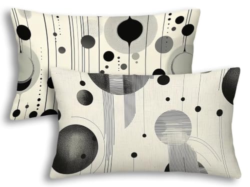 Fundas cojines exterior de lino impermeable, diseño rectangular gris de alta calidad 2