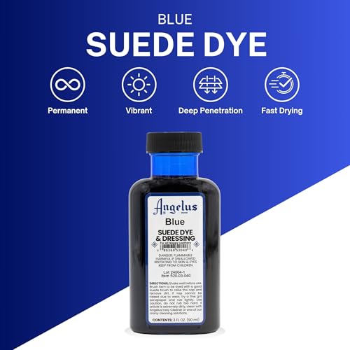 Angelus Suede Dye - Blue - 3 oz Premium Liquid Dye for Suede, Nubuck, and Nappy Leather - Thumbnail 3