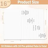 16 Sheets Genealogy Binder Dividers 3 Ring Binder Genealogy Organizer Supplies Pre-Printed 16 Categories Index Dividers 8.5x11 in Family History Pages for Family History Research