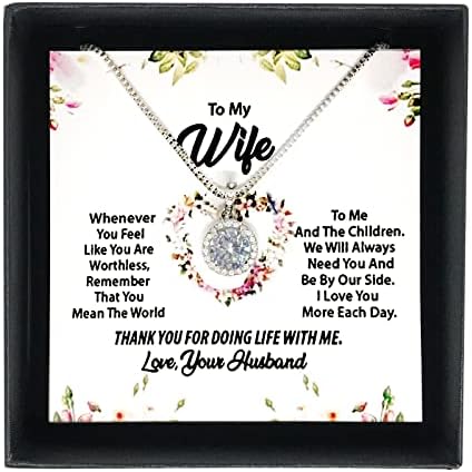 Wife Necklace Gifts for Wife from Husband Wife Gifts Gifts for Her Couples Gifts Jewelry Romantic Gifts for Birthday Wedding Anniversary Valentine's Day Christmas