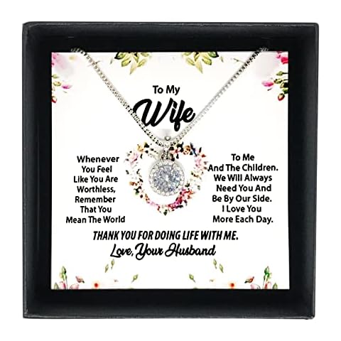 Wife Necklace Gifts for Wife from Husband Wife Gifts Gifts for Her Couples Gifts Jewelry Romantic Gifts for Birthday Wedding Anniversary Valentine's Day Christmas Cover