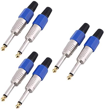 4 Prises Jack 6.35mm TS Mâle Mono - Connecteur Or Pour Guitare Micro