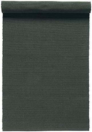 LINUM UNI Runner 45x150 cm, 100% Ribbed Cotton, Machine Washable, Indigo Blue