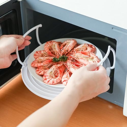 Apilador de Platos para Microondas, Accesorio Multifuncional para Microondas, Estante Redondo para Cocinar Al Vapor con Asa, Bandeja para Cocinar Al Vapor, Estante para Calentar - imagen 9