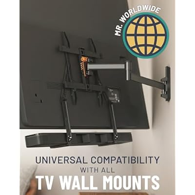 ECHOGEAR Sound Bar Mounting Brackets for TVs - Adjust Height & Depth for Maximum Compatibility Between Your TV & Soundbar - Works with with LG, Vizio, Bose, Dolby Atmos Speakers & More